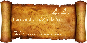 Lenhardt Lóránt névjegykártya