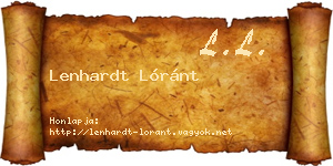 Lenhardt Lóránt névjegykártya