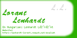 lorant lenhardt business card